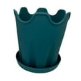 thumbnail image 2 of oshhni Flowerpot with Base Home Decor Flower Plant Container for Floor Desktop Cafe Dark Green, 2 of 9