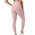 thumbnail image 5 of FAIWAD Women's Solid Color Yoga Leggings Butt Lifting Workout High Waist Stretch Running Pants, 5 of 5