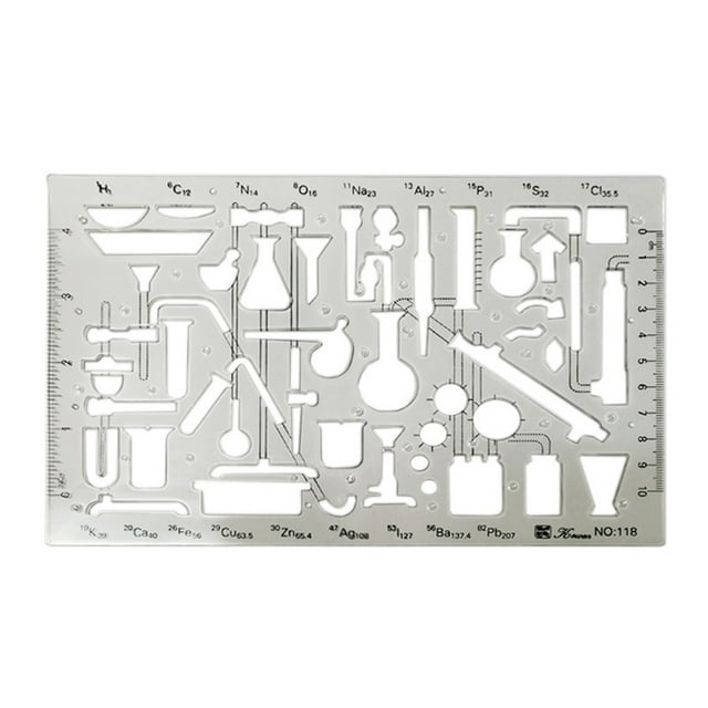 ruzhgo Règle Transparente Échelle Règles Portables Outil de Mesure Multifonctionnel Gabarit Cercle de Dessin Fourniture pour Charpentier École Petit Type Ovale 2
