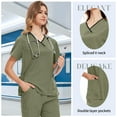 thumbnail image 3 of VIAOLI Scrubs Sets for Women - Stretch V-Neck Top & Drawstring Pants Medical Uniform, 10 Colors, 3 of 6