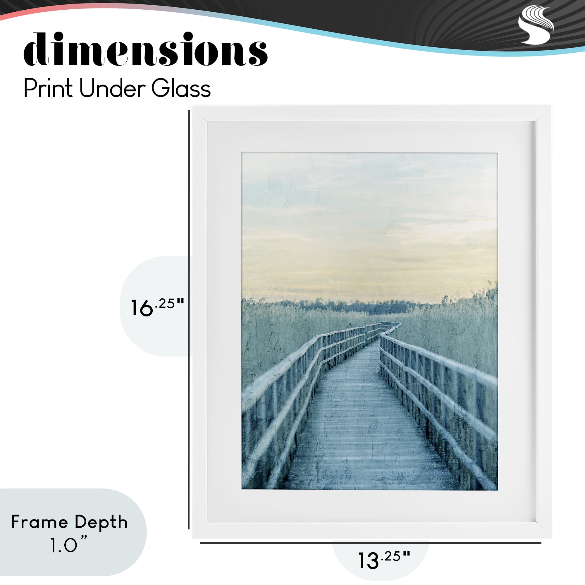 Stupell Industries Wooden Pier Boardwalk White Framed Print Under Glass, design by Kim Allen