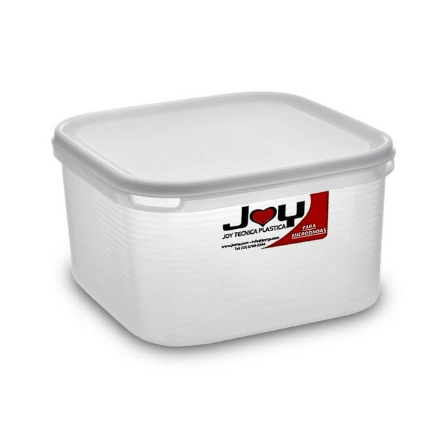 Hermético Joy Cuadrado con Tapa Blanca 1.7 Lts