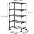 thumbnail image 3 of 5-Tier Small Shoe Rack with Wheels, Slide-Out Metal Shoe Racks Storage, Anti-Rust Coating, Stackable Design - 16.9W for Entryway, Kitchen, Living Room & Office - Black, 3 of 4