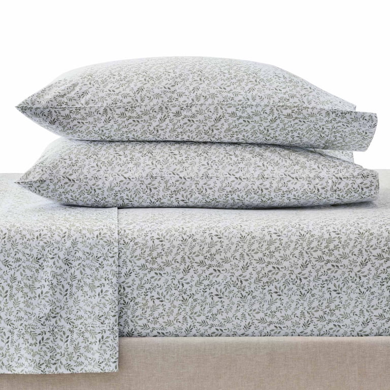 Soft Silver Botanical Cotton Pillowcase Set, King, 2-Piece photo 6