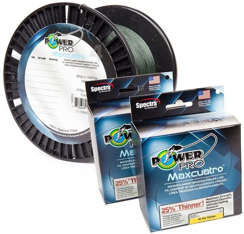 Power Pro 33400800150E Maxcuatro Braided Fishing Line, 80 lb/150 yd