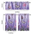 thumbnail image 6 of Purple Lavender Flower Butterflies Kitchen Curtain Valance 3 Piece Set Short Curtain Sink Window Decor 36 Inch Small Window Treatment Tier 27.5x36 Length, 6 of 6