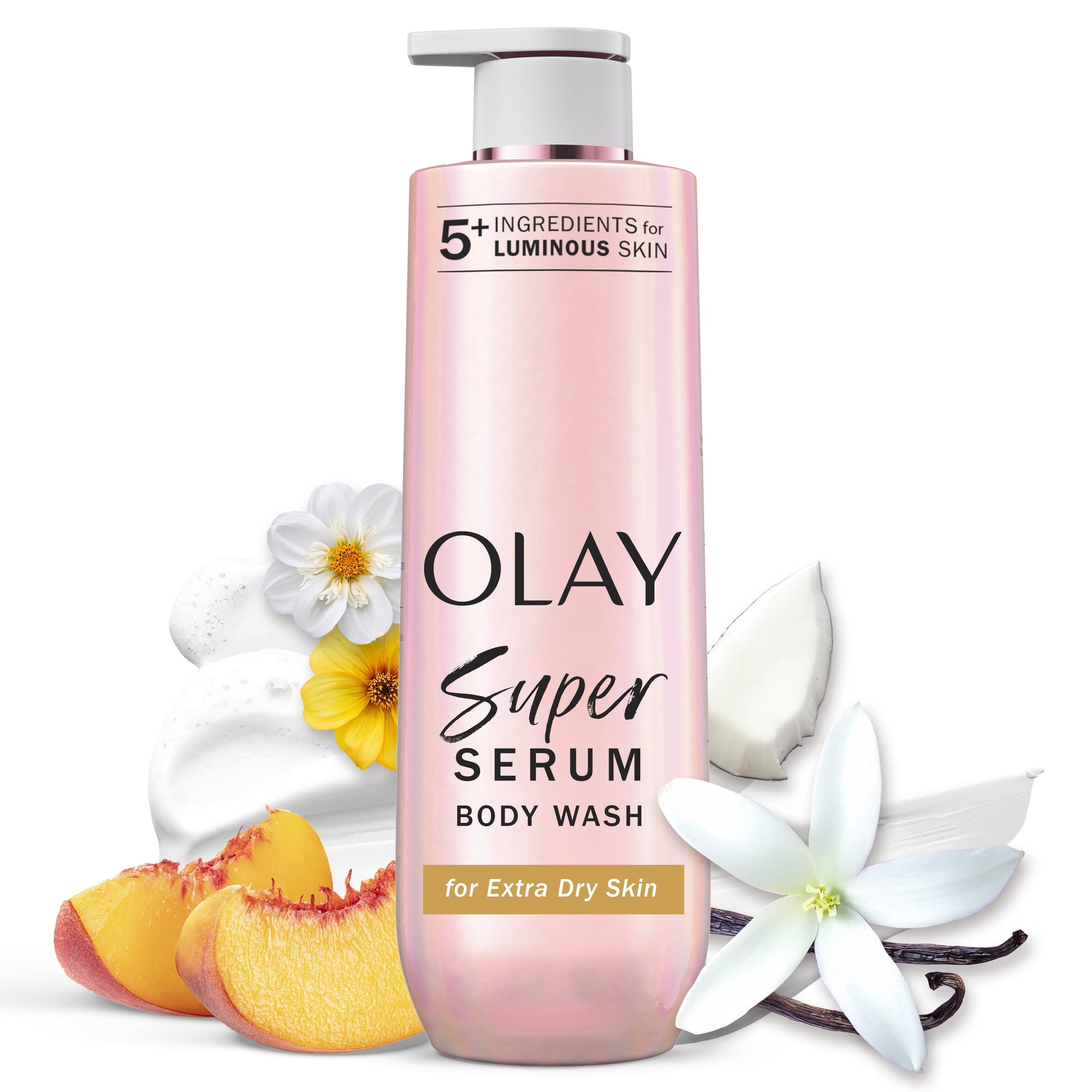 Olay Super Serum Body Wash for Extra Dry Skin, Serum Complex for Luminous Skin, 20 fl oz