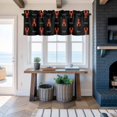 thumbnail image 6 of Marine Life Window Valance for Kitchen, Red Lobster Ocean Wave Abstract Summer Black Rod Pocket Short Curtain for Small Windows, Light Filtering Decorative Valance, 42 x 12 Inch, 6 of 9