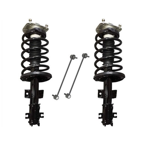 Front Strut Coil Spring Assembly and Sway Bar Link Kit - 4 Piece - Compatible with 2001 - 2009 Volvo S60 (without Four-C Active Chassis) 2002 2003 2004 2005 2006 2007 2008