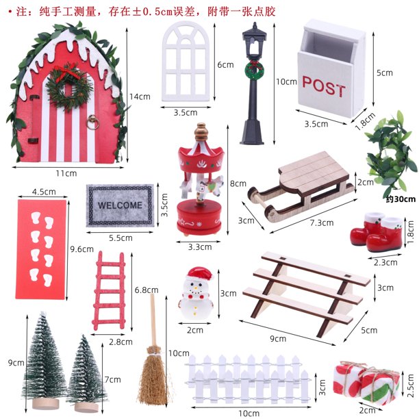 Casa de muñecas de Navidad en miniatura XUQIANG Hada de Dientes madera elfo encantado decoración de jardín