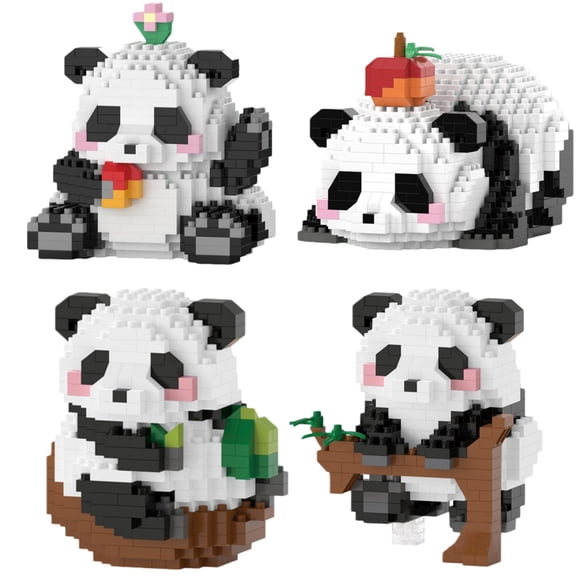 Set de bloques de construcción IBLOTIME Panda con 4 figuras, 14+ años