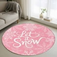 thumbnail image 3 of Winter Snow Round Area&nbsp;Rug 3ft Christmas Snowflakes Pink Vintage Decoration Non-Slip&nbsp;Washable Circle Rugs Soft Felt Indoor Floor Mat for Bedroom Kitchen Living Room Bathroom, 3 of 9