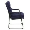 thumbnail image 5 of Flash Furniture Navy Microfiber Executive Side Reception Chair with Lumbar Support and Sled Base, 5 of 7