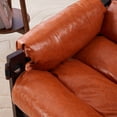 thumbnail image 6 of Ciphrias Lounge Chair, Retro Orange Oil Wax Leather Accent Chair with Removable Armrests Solid Wood Frame for Living Room Study Office, 6 of 8