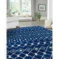 thumbnail image 3 of Rugs.com Moroccan Trellis Collection Rug – 6' x 9' Navy Blue Medium Rug Perfect For Bedrooms, Dining Rooms, Living Rooms, 3 of 7