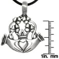 thumbnail image 2 of Jewelry Trends Pewter Claddagh Heart and Crown Celtic Pendant on Black Leather Necklace, 2 of 3