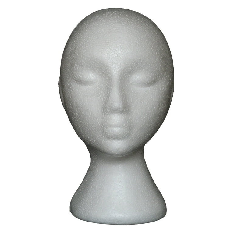 Mightlink 11 Styrofoam Wig Head - Female Foam Mannequin Wig Stand and  Holder - Display Hair, Hats and Hairpieces - for Home, Salon and Travel -  1PC 