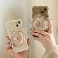 thumbnail image 2 of Compatible with iPhone Case,Cute Rose Flower Floral Wavy Curly Water Ripple Bumper Matte Silicone [ Drop&Full Body Protection] Shockproof Cover Phone Case (White,iPhone 15 Pro Max), 2 of 5