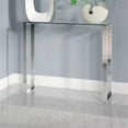 thumbnail image 2 of Plata Import Modern Narrow Clear Glass Console Table with Chrome Legs 36", 2 of 3