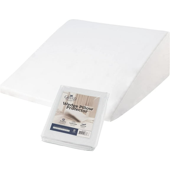 Poly-Cotton Zippered Pillow Protector - Wedge Pillow Cover - Protects from Dirt, Dust, and Debris - Single Unit