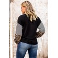 thumbnail image 1 of ABPHQTO Top de mujer de manga larga con estampado de girasoles y leopardo a rayas, 1 of 5
