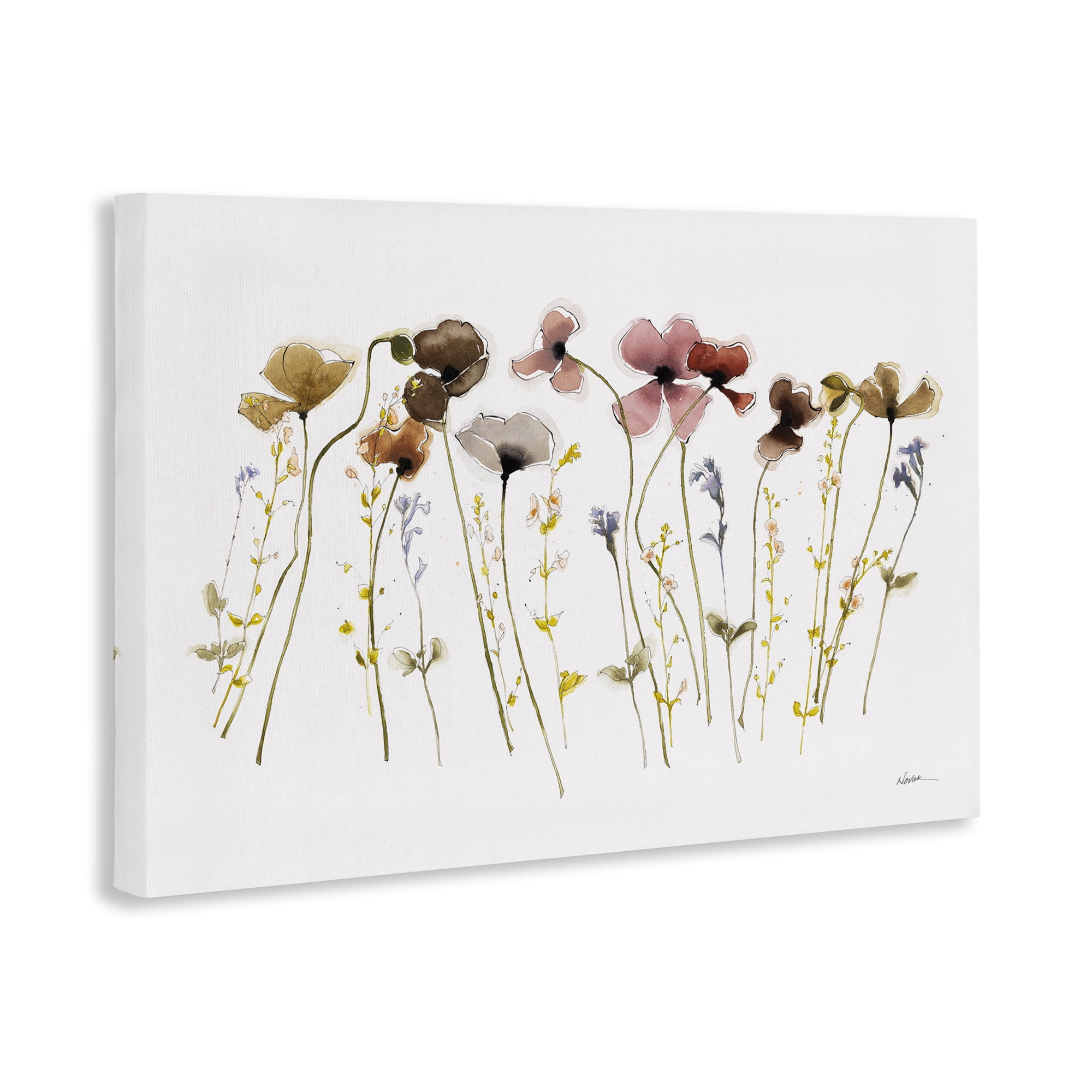 Stupell Industries Spring Poppy Sprigs Botanical & Floral Painting Gallery Wrapped Canvas Art Print Wall Art, 30 x 20