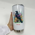 thumbnail image 3 of Personalized Crow Bird Tumbler 20oz with Straw and Handle - Double Wall Stainless Steel Coffee Cup - Gift for Birdwatchers, Women - Add Custom Name 2ucNDm, 3 of 6