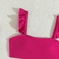 thumbnail image 5 of Fesfesfes 6-13Years Girls 3 Piece Swimsuits with Skirts Tropical Gradient Print Swim Bathing Suits Teen Girls'Beach Swimwear Strap Bikini Set(Pink#2,10-11 Years), 5 of 7