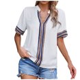 thumbnail image 2 of Fiudx Ofertas y Liquidaciones Blusa de Manga Corta con Cuello En V y Estampado Suelto para Mujer, 2 of 6