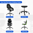 thumbnail image 5 of Office Chair Base Replacement Bundle, Heavy Duty 352 Lbs, Quiet Glides for All Floors, Swivel Chair Part with Casters and Gas Cylinder, 4.7" Travel Length (Matte Black)-MASTERY MART, 5 of 8