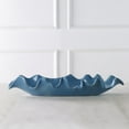 thumbnail image 3 of Uttermost Ruffled Feathers Earthenware Ceramic and Glaze Bowl in Blue, 3 of 4