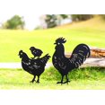 thumbnail image 1 of Chicken Yard Art Metal Stakes - Garden Decor Black Rooster Silhouette Stake for Yards, Patio, Outdoor Spring Decor - Set of 3 Metal Animal Lawn Decora, 1 of 4