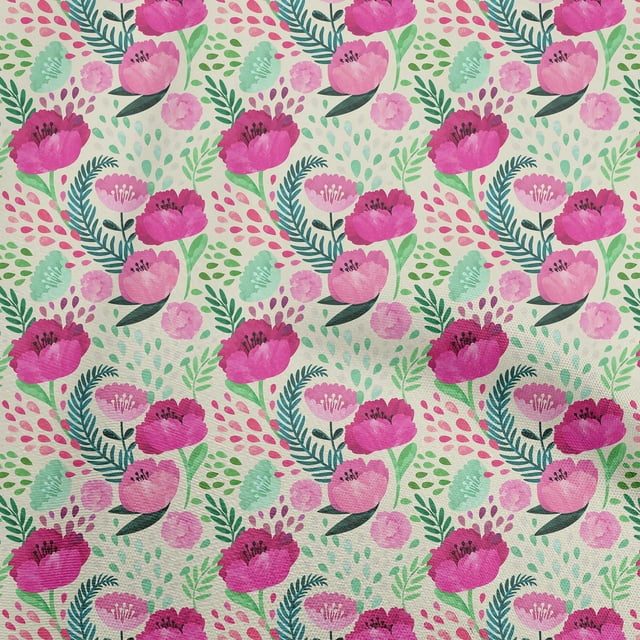 oneOone Velvet Light Yellow Fabric Flora Craft Projects Decor Fabric Printed By The Yard 58 Inch Wide-HY