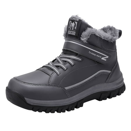 

Fashion Winter Men Snow Boots Thick Bottom Non Slip Waterproof Round Toe Lace Up Mid Top Velvet Warm And Comfortable Mens Snow Boots Size 15 Wide Mens Snow Boots Wide Size 12