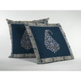 thumbnail image 6 of Fall Leaf Indoor/Outdoor Pillow with Removable Cover in White and Orange on Navy 20x20, 6 of 9