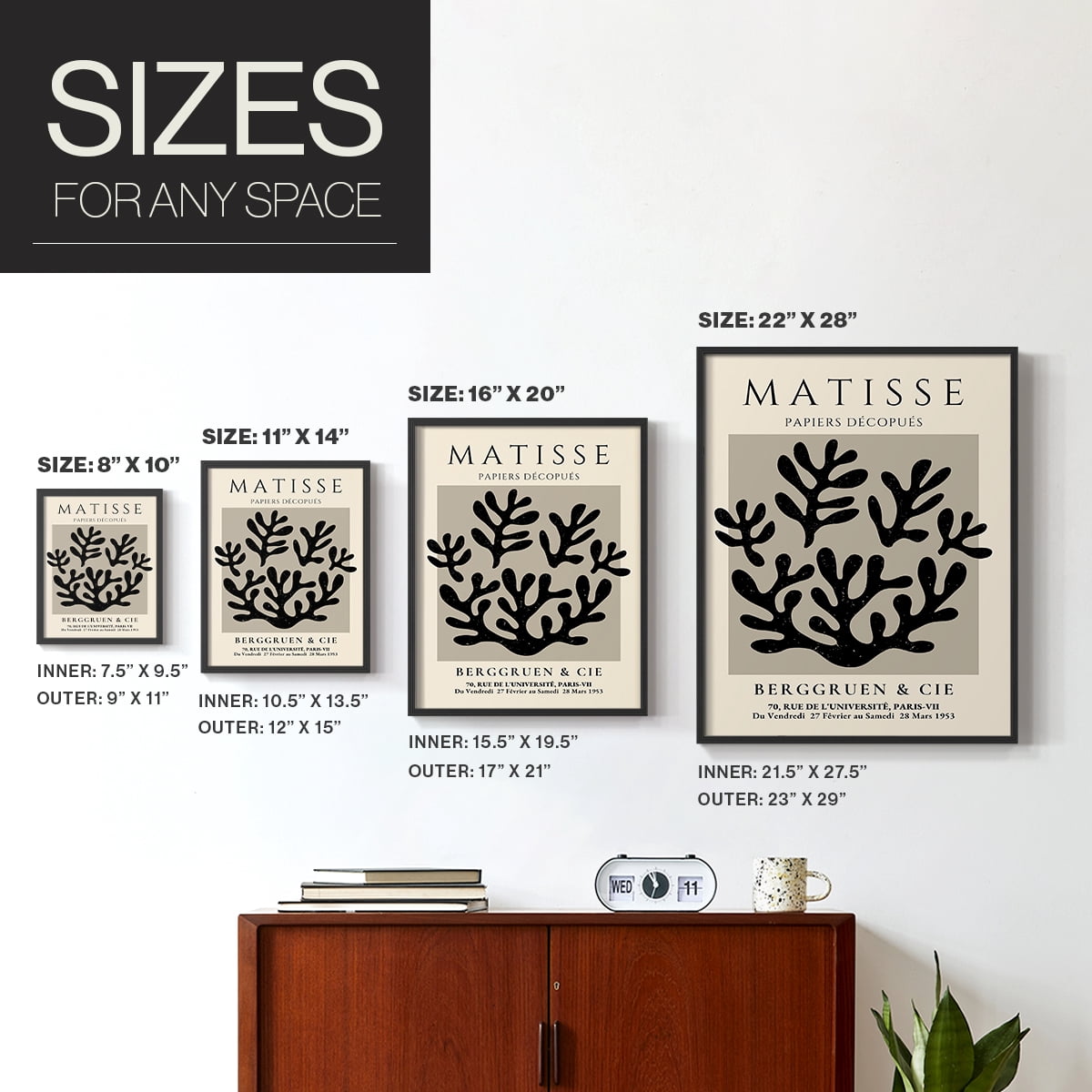 Matisse CLV Framed Print in Black Solid Wood 11 x 14 Framed Print