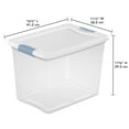 thumbnail image 2 of Sterilite 24 L Latching Box, Small Clear Plastic Storage Bin with Lid and Light Blue Latch, 6 Pk, 2 of 8