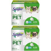 Swiffer Sweeper Heavy Duty Pet Dry Refills, Febreze Odor Defense, 20 Ct (Pack of 2)