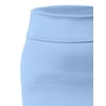 thumbnail image 3 of J. METHOD Women's Midi Skirt Stretch Knit Bodycon Slim Fit Office Elastic Waist Pencil Solid Skirts Made in USA NEWSK10 Sky Blue M, 3 of 5