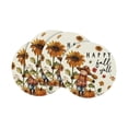 thumbnail image 2 of Halloween Fall Pumpkin Placemat, 14 inch Round Faux Linen Table Mat for Thanksgiving, Autumn Home Dining & Holiday Party Decor,1‑Piece, 2 of 6
