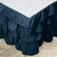 thumbnail image 2 of Mocassi Multi-Ruffle Bed Skirt, Wrinkle and Stain Resistant, 1500 Thread Count, 15 inch Drop, Full, Midnight Blue, 2 of 5