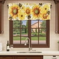 thumbnail image 6 of 2 Pack Valances for Window, Sunflower Short Curtains for Kitchen Bedroom Living Room, Yellow Floral Elegant Flowers Pastoral Rod Pocket Small Window Treatment Valance Drapes 60 x 18 Inch, 6 of 8