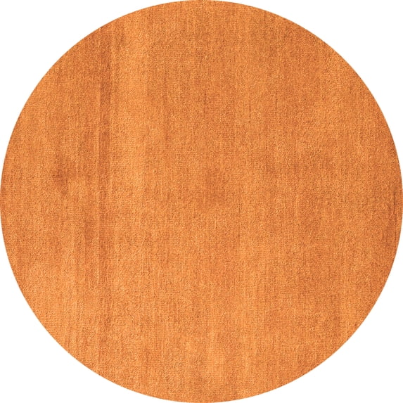 Ahgly Company Machine Washable Indoor Round Abstract Orange Modern Area Rugs, 7' Round
