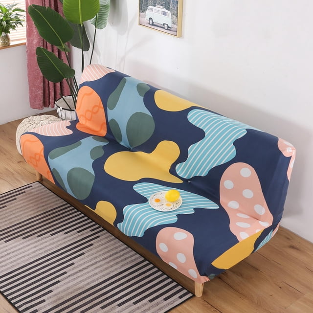 Stretch Sofa Slipcover Non-Armrest Couch Protector washable Printed Colorful