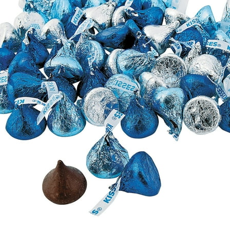Hershey’s® Kisses® Blue & Silver Chocolate Candy, Edibles, Winter, 65 Pieces
