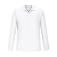 thumbnail image 3 of HOOMEUMY Mens Knitted Pullover Undershirts Fashion 2025 Trendy Classic Solid Design Turndown Collar Tops Stretch Blouse Casual Basic Long Sleeve Shirts White XL, 3 of 5
