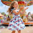 thumbnail image 5 of Linfrsh Girls Summer Dresses Patriotic 4th of July American Flag Dresses Flare Sleeveless Summer Round-Neck Dresses(Sky Blue,4-5 Years), 5 of 5