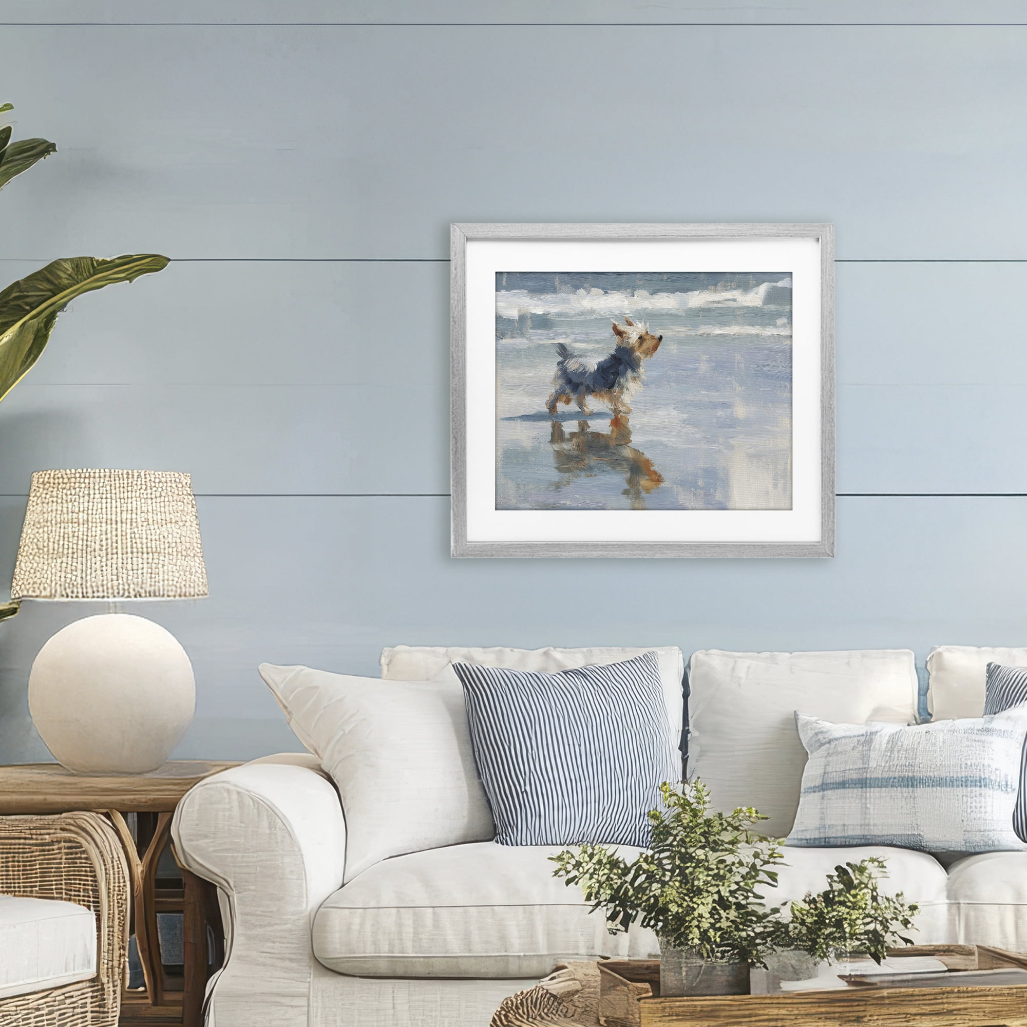 Stupell Industries Yorkie's Quiet Moment Gray Framed Print Under Glass, design by Svetlana Aleynikova