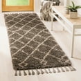 thumbnail image 4 of Safavieh  Moroccan Fringe Shag Virona 2-inch Thick Rug Cream/Charcoal 2'3" x 5' 3' x 5', 2' x 3' Accent, Indoor Living Room, Bedroom, Dining Room, 4 of 5