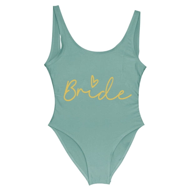 MKLEKYY Trajes De Baño Mujer Short Women Fashion Letter Print Piece Swimsuit Sexy Bikini Swimwear Bathing Sleeveless Backless Swimsuit 2665